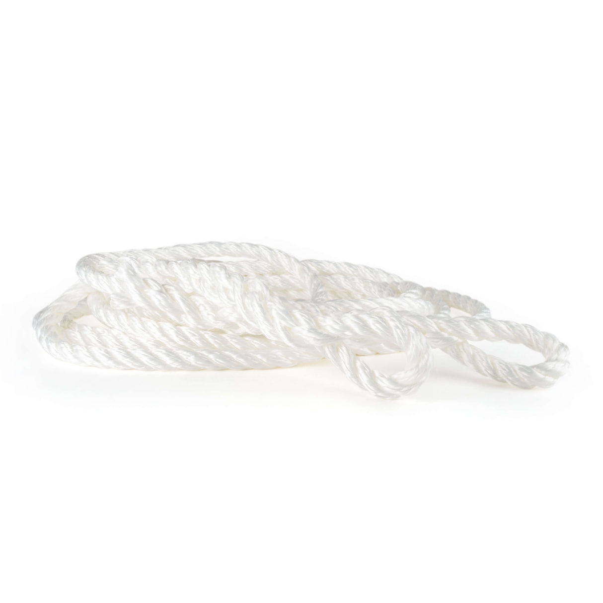 A coiled white kinetic towing rope with a diameter of 14 mm.