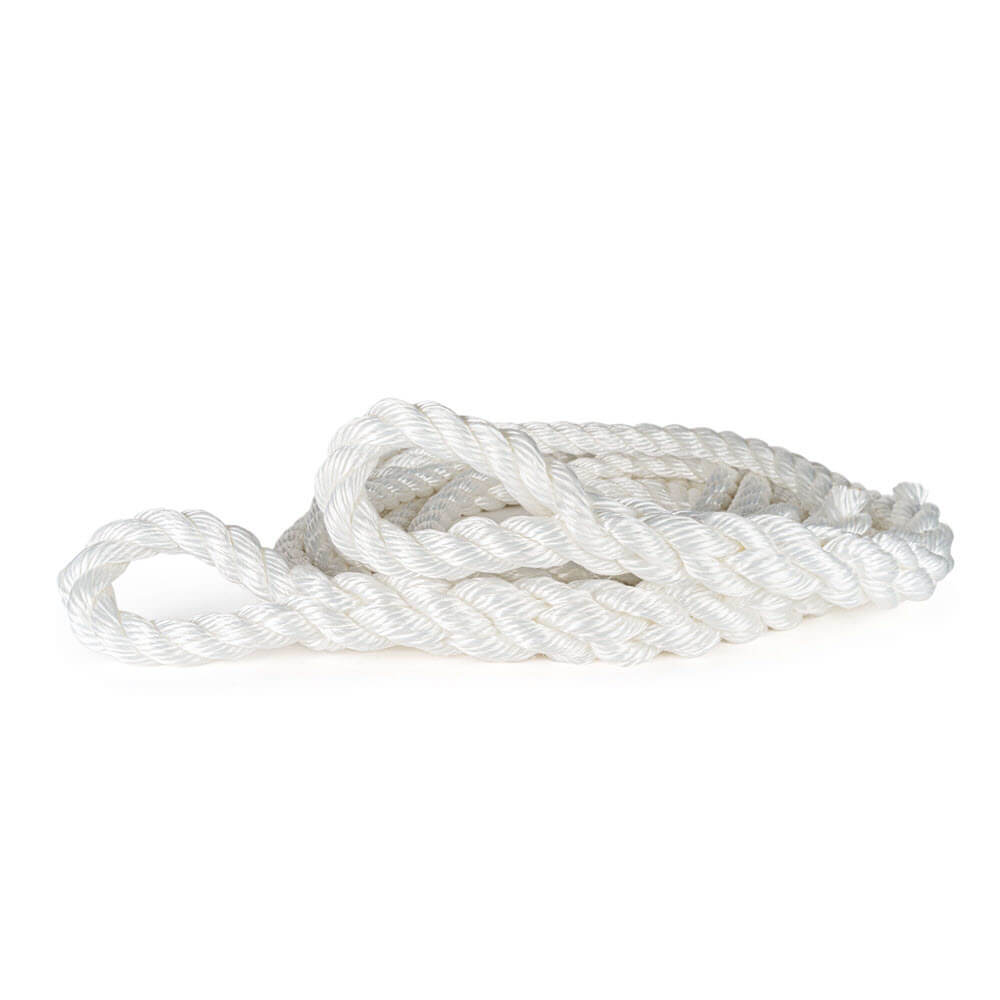 24 mm kinetic White rope on a white background