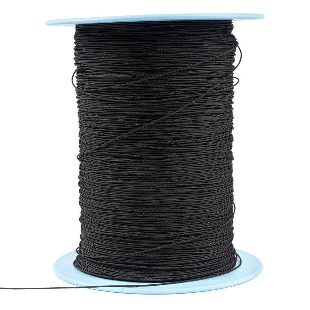 Dyneema cord thin 0.8 mm black with polyester sleeve