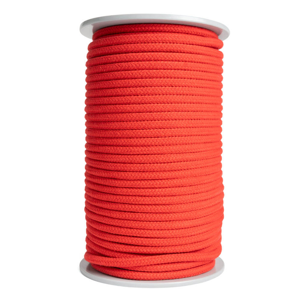 10 mm Braided Cotton Rope with Core | Black, Red & Ecru