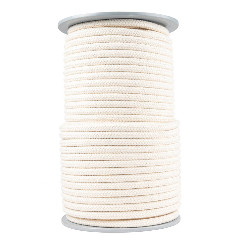 10 mm Braided Cotton Rope with Core | Black, Red & Ecru