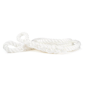 22 mm White kinetic towing rope on a white background