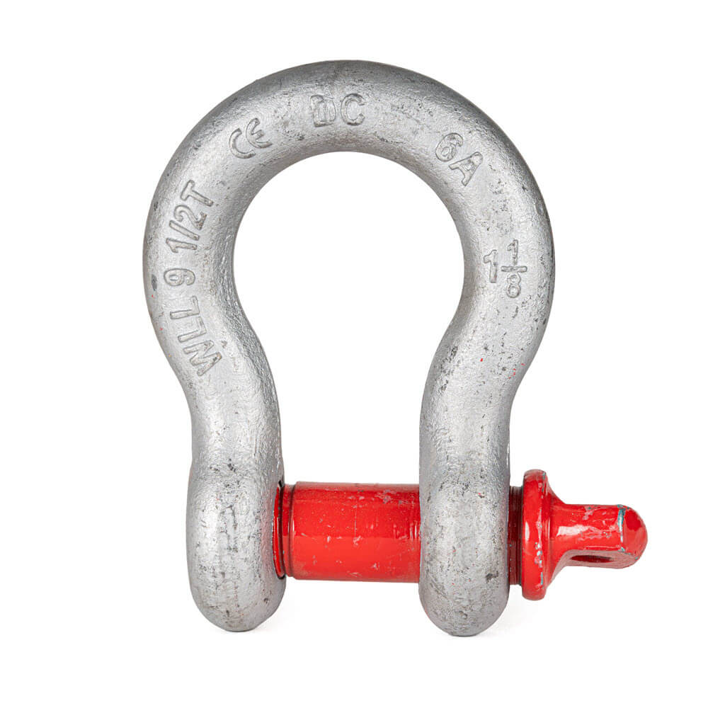 Certified D-Ring Shackle 9.5 tons with breast bolt 32 mm thick.